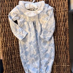 🤍Dainty Cornflower Blue Floral Baby Gown